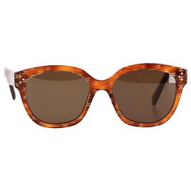 Céline Óculos de sol oversized Triomphe Monogram em acetato marrom Marrom Vermelho