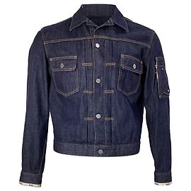 Dior-Button-Jacke mit Armtasche aus blauem Denim Blau