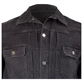 Dior-Veste à boutons Dior avec poches pour les bras en denim noir-Noir