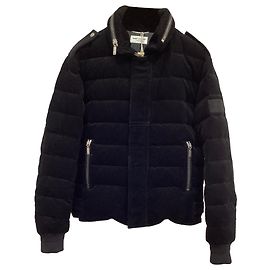 Giacca con zip Saint Laurent in velluto a coste nero Nero