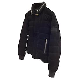Saint Laurent- Saint Laurent  Zipped Down Jacket in Black Corduroy-Black