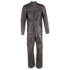 Giorgio Armani Emporio Armani Jacket and Trousers in Brown Leather Brown Red