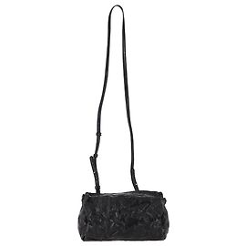 Bolsa Mini Pandora Amassada em Couro Preto da Givenchy Preto