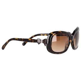 Chanel-Chanel 2000s CC Square-Frame Sunglasses in Brown Acetate-Brown,Red