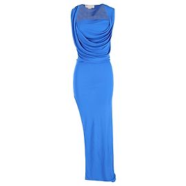 Stella Mc Cartney Abito maxi drappeggiato Stella McCartney in viscosa blu Blu