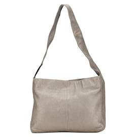 Fendi-Fendi Leather Shoulder Bag Gray-Grey