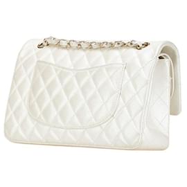 Chanel-Chanel Lambskin Matelasse 25 Coco Mark Double Flap 2way Bag-White