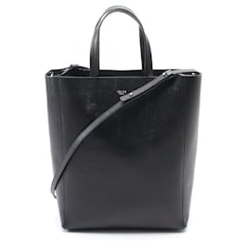 Céline-Celine Leather Vertical Small Cabas Tote Bag 176183-Black