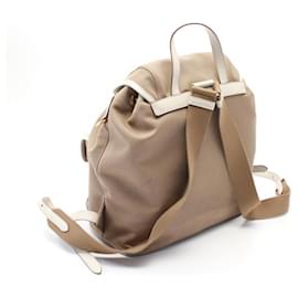 Prada-Prada LOGO JACQUARD Leather Jacquard Backpack 1BZ006-Brown