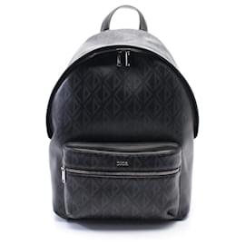 Christian Dior-Dior Homme PVC Coated Canvas CD Diamond Rider Backpack-Black