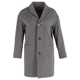 Apc  A.P.C. Buttoned Tweed Coat in Black Wool Black