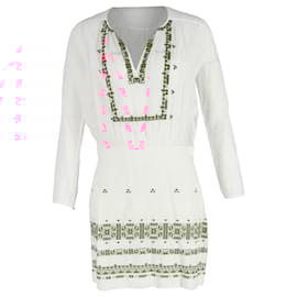 Vanessa Bruno-Vanessa Bruno Embroidered Mini Dress in White Cotton-White