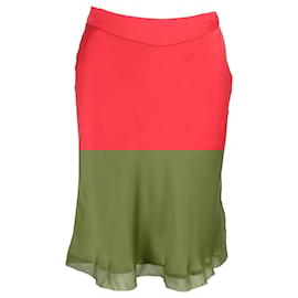 Alberta Ferretti-Alberta Ferretti Knee Length Skirt in Red Silk-Red