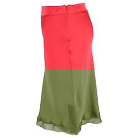 Alberta Ferretti-Alberta Ferretti Knee Length Skirt in Red Silk-Red