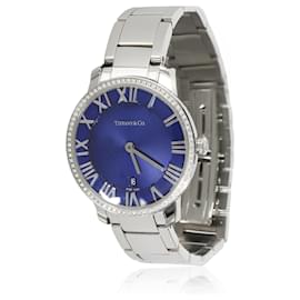 Tiffany & Co-Tiffany & Co. Atlas 2-Hand 34876193 Women's Watch in  Stainless Steel 0.14 CTW-Silvery,Metallic