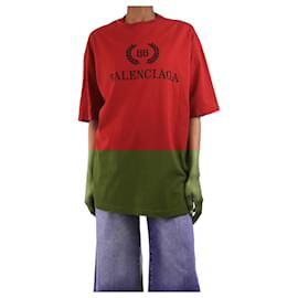 Balenciaga-Red logo print t-shirt - size XS-Red