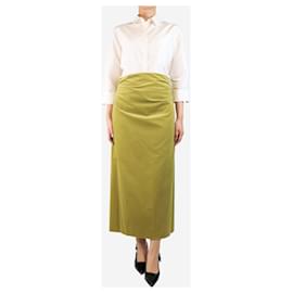 Dries Van Noten-Green velvet skirt - size UK 14-Green