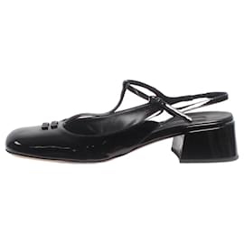 Miu Miu-Escarpins à talons slingback en cuir verni noir - taille EU 40-Noir