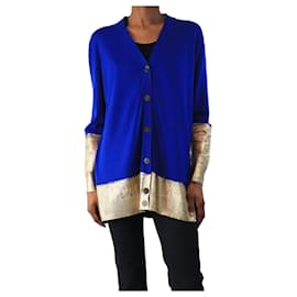 Loewe-Blue and gold hem detail cardigan - size XS-Blue
