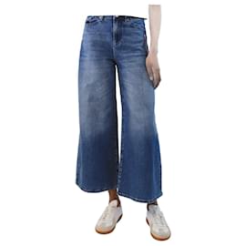 Karl Lagerfeld-Navy blue wide-leg patch jeans - size UK 6-Blue