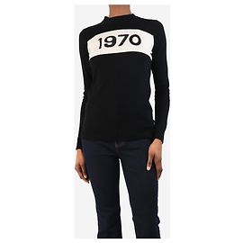 Bella Freud Schwarzer 1979 Farbblock-Pullover - Größe XS Schwarz