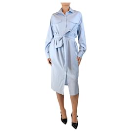 Autre Marque-Light blue belted midi shirt dress - size UK 10-Blue