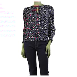 Autre Marque-Blue leopard print blouse - size UK 6-Blue