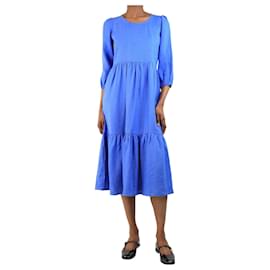 Autre Marque-Blue linen tiered midi dress - size XS-Blue