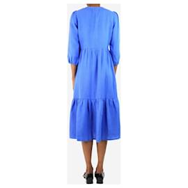 Autre Marque-Blue linen tiered midi dress - size XS-Blue
