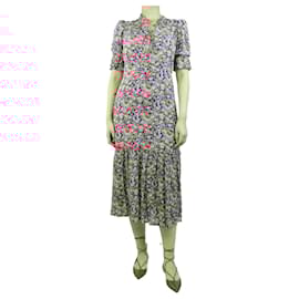 Autre Marque-Pink floral printed midi dress - size UK 8-Pink