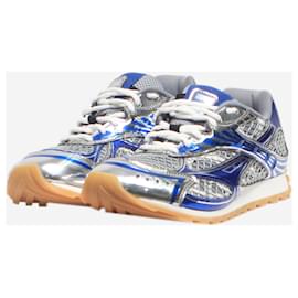 Bottega Veneta-Silver and blue metallic Orbit sneakers - size EU 38-Silvery