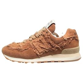Autre Marque-Cognac 574 denim trainers - size EU 37-Brown