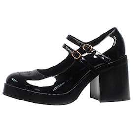 Céline-Black Tess patent Mary Jane pumps - size EU 38-Black
