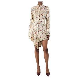 Off White Robe à boutons florale jaune - taille UK 8 Jaune
