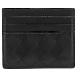 Bottega Veneta-Black Intrecciato leather cardholder-Black