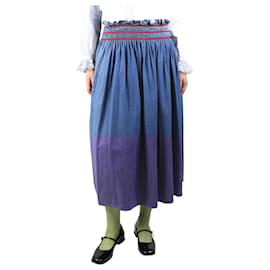 Miu Miu-Blue denim midi skirt - size UK 8-Blue