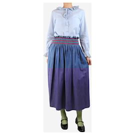 Miu Miu-Blue denim midi skirt - size UK 8-Blue