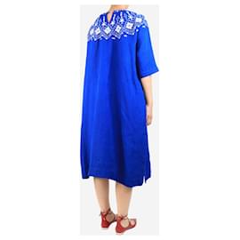 Autre Marque-Cobalt embroidered midi dress - size S-Blue