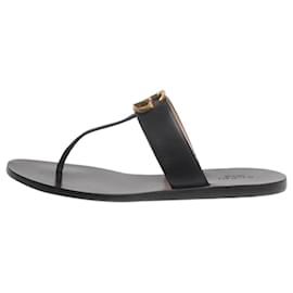 Gucci-Black GG thong sandals - size EU 36.5-Black