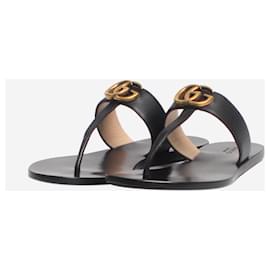 Gucci-Black GG thong sandals - size EU 36.5-Black