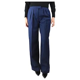 Autre Marque-Blue wool-blend straight-leg trousers - size M-Blue