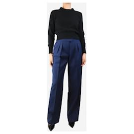 Autre Marque-Blue wool-blend straight-leg trousers - size M-Blue