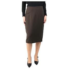Autre Marque-Brown crepe midi skirt - size UK 10-Brown
