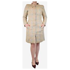 Chanel-Manteau à carreaux sable - taille UK 12-Autre