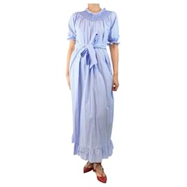 Autre Marque-Light blue gingham belted maxi dress - size UK 10-Blue