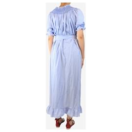 Autre Marque-Light blue gingham belted maxi dress - size UK 10-Blue