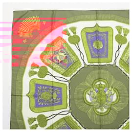 Hermès-Red Porte Et Cauabrie silk scarf-Red
