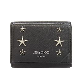Portefeuille compact motif étoile Jimmy Choo Noir