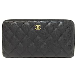 Chanel-Portefeuille Long Matelassé Chanel-Noir