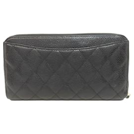 Chanel-Portefeuille Long Matelassé Chanel-Noir